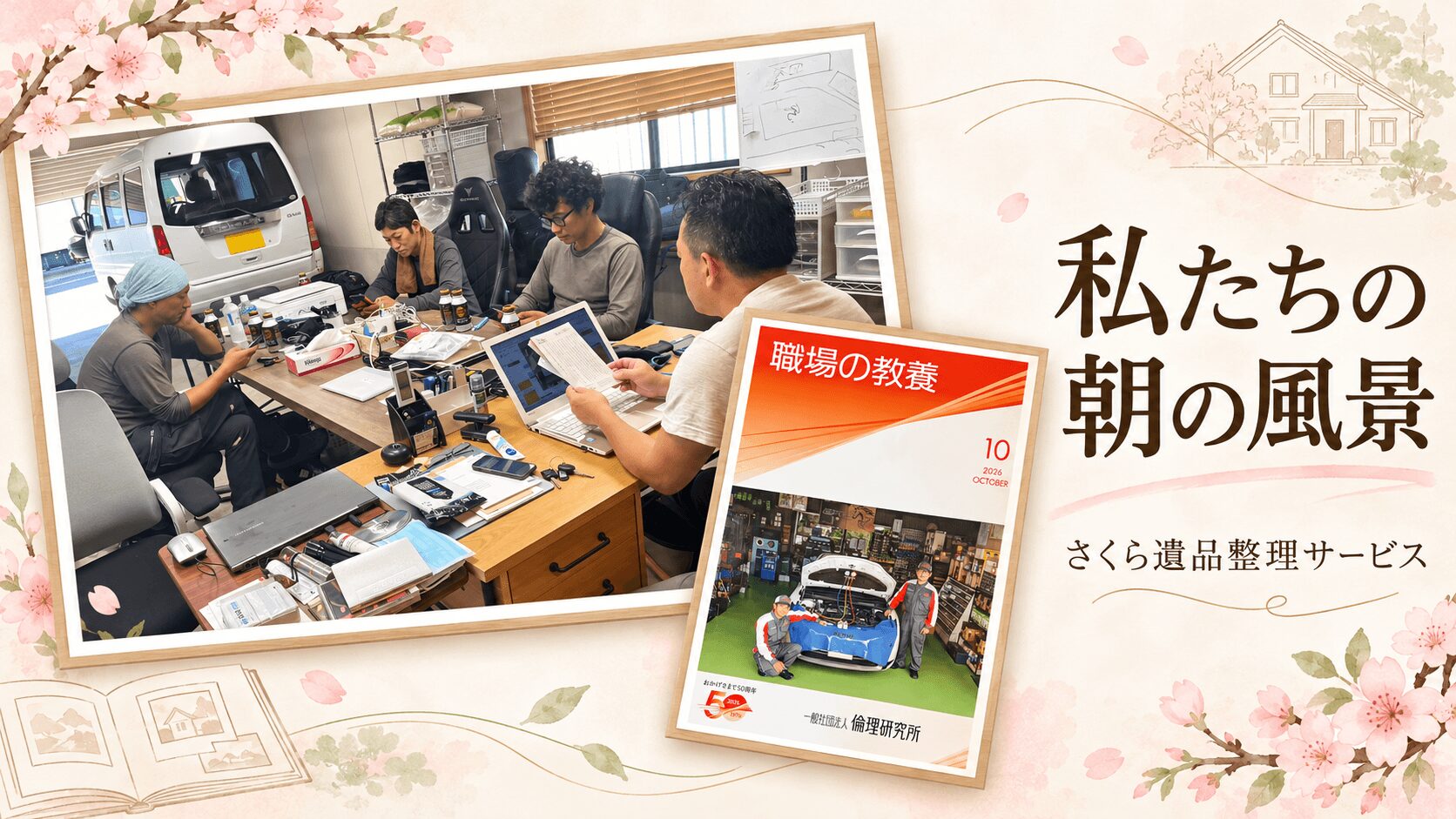 🌸 さくら遺品整理サービスの朝の風景｜会話を大切に、一日をスタート！
